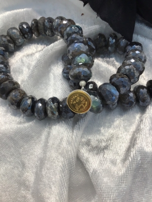 Labradorit fac. Button Kette