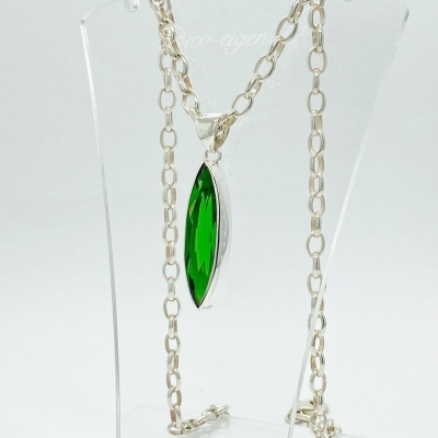 Anhänger Obsidian smaragdgrün, Navette