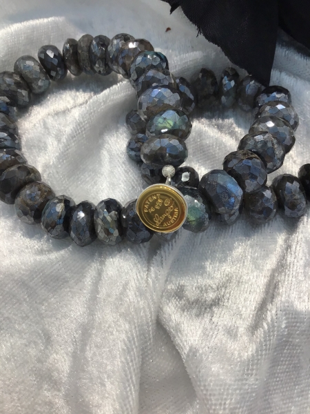 Labradorit fac. Button Kette