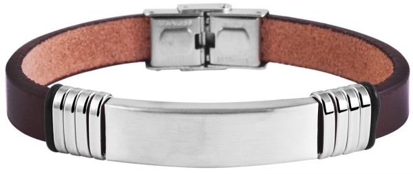 Armband Echtleder und Edelstahl