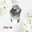 Silber Ring Mondstein/Blautopas Gr.60