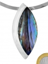 Paua-Muschel, Anhänger mit Öse, 925 Silber,